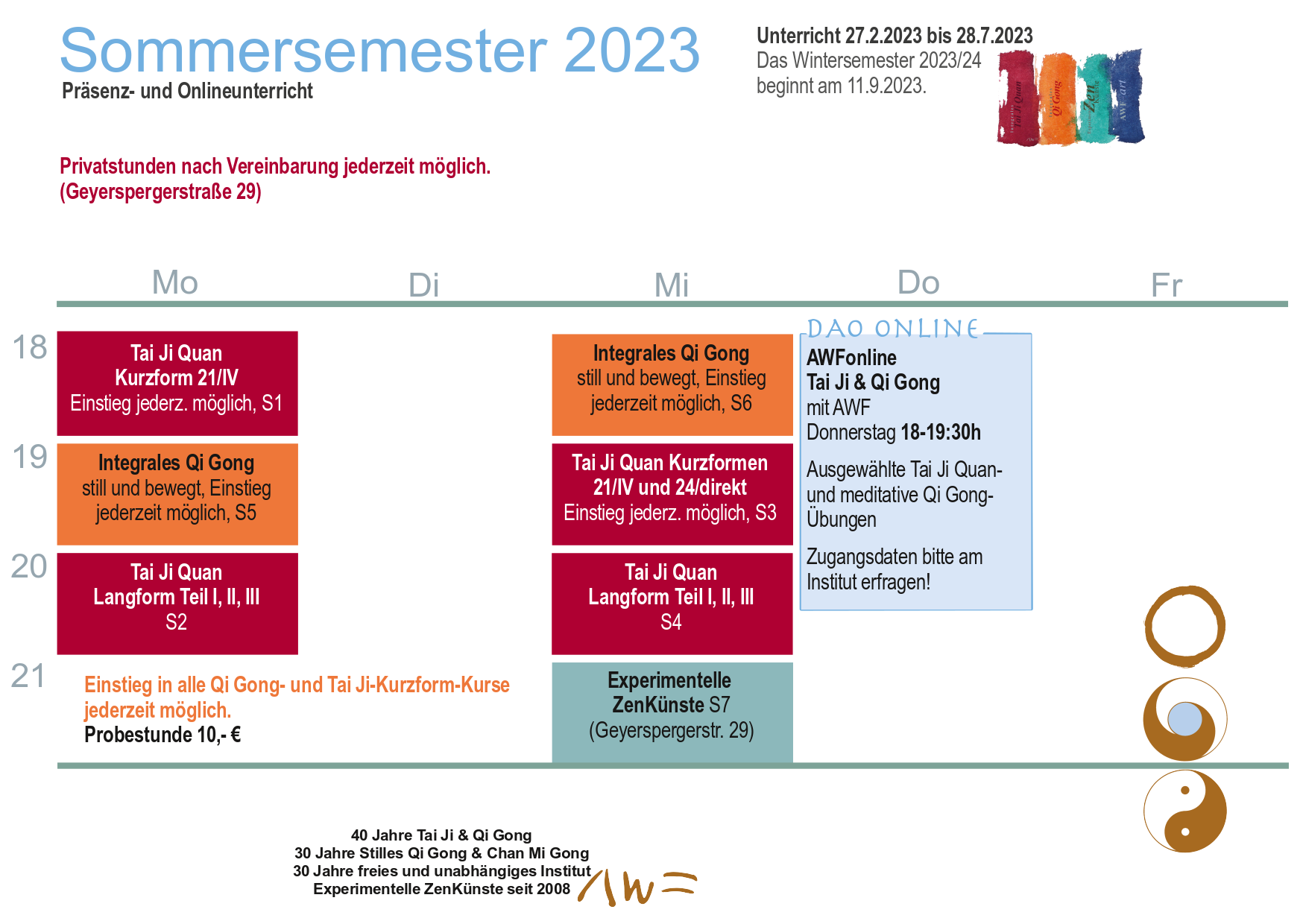 Unterricht Sommer 2023